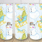 Christmas snowman with santa sled 20oz skinny tumbler