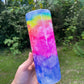 Beautiful rainbow cloudy look 20oz skinny tumbler