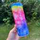 Beautiful rainbow cloudy look 20oz skinny tumbler