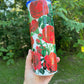 Beautiful and vibrant Red Roses  collage with stems leaves and thorns pretty tumbler 20oz skinny