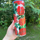 Beautiful and vibrant Red Roses  collage with stems leaves and thorns pretty tumbler 20oz skinny