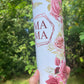 MAMA peony floral 20 or 30oz tumbler pink and gold flowers