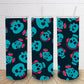 Halloween blue skulls with headphones 20oz skinny tumbler