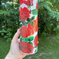 Beautiful and vibrant Red Roses  collage with stems leaves and thorns pretty tumbler 20oz skinny