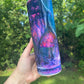 Awesome dragon flame purple and blues, personalizable 20oz tumbler skinny or 12oz kids bottle with lid and straw