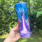 Awesome dragon flame purple and blues, personalizable 20oz tumbler skinny or 12oz kids bottle with lid and straw