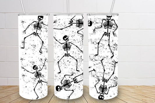 Halloween skeletons bones collage 20oz skinny tumbler