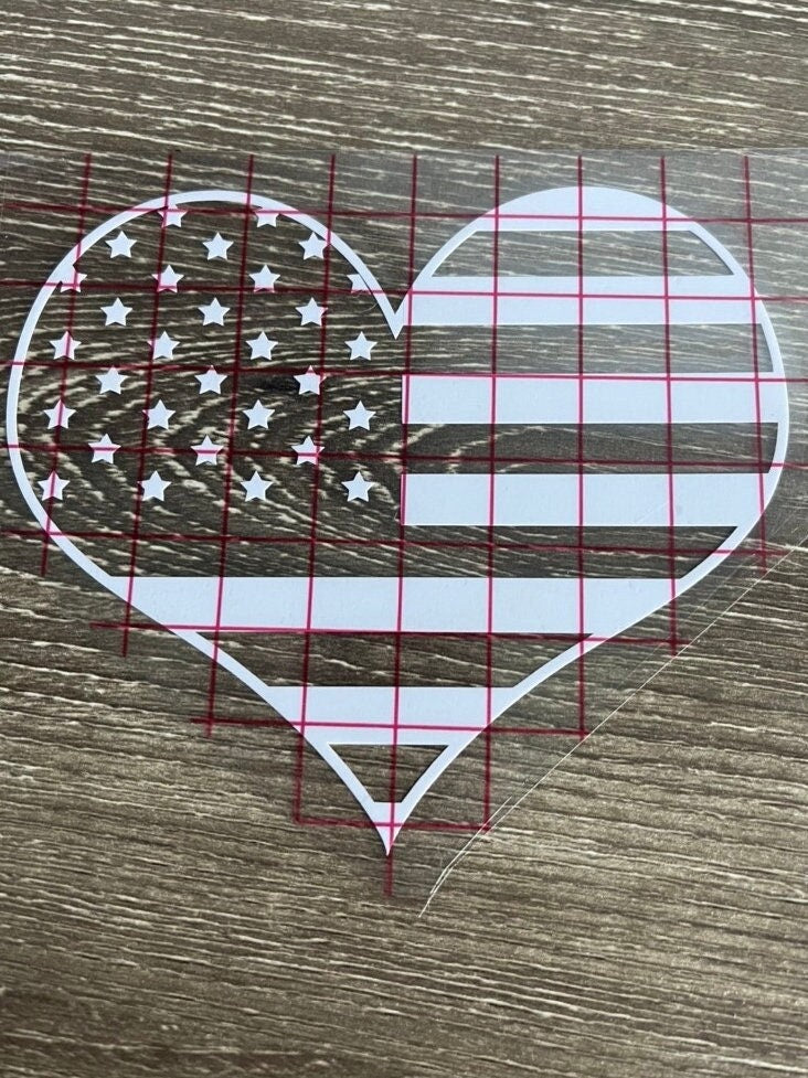 American Flag car decal. Heart shaped flag cute america