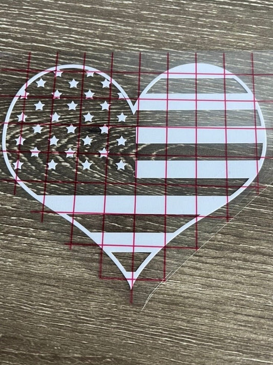 American Flag car decal. Heart shaped flag cute america