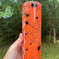 Lets Get Spooky orange spider web halloween cute 20oz skinny tumbler or 12oz kids bottle