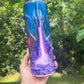 Awesome dragon flame purple and blues, personalizable 20oz tumbler skinny or 12oz kids bottle with lid and straw