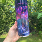 Awesome dragon flame purple and blues, personalizable 20oz tumbler skinny or 12oz kids bottle with lid and straw