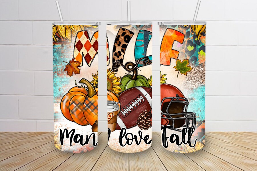 MILF Man I love fall super cute 20oz autumn tumbler skinny