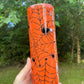 Lets Get Spooky orange spider web halloween cute 20oz skinny tumbler or 12oz kids bottle