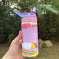 Kids cute Rainbow and clouds Unicorn 12oz kids bottle with lid and straw