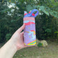 Kids cute Rainbow and clouds Unicorn 12oz kids bottle with lid and straw