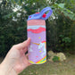 Kids cute Rainbow and clouds Unicorn 12oz kids bottle with lid and straw