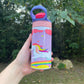 Kids cute Rainbow and clouds Unicorn 12oz kids bottle with lid and straw