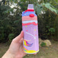 Kids cute Rainbow and clouds Unicorn 12oz kids bottle with lid and straw