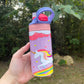 Kids cute Rainbow and clouds Unicorn 12oz kids bottle with lid and straw