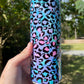Blue Pink and purple cheetah print 20oz tumbler
