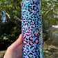 Blue Pink and purple cheetah print 20oz tumbler