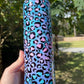 Blue Pink and purple cheetah print 20oz tumbler