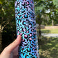 Blue Pink and purple cheetah print 20oz tumbler
