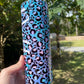 Blue Pink and purple cheetah print 20oz tumbler