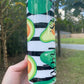 Cute black and white striped avocado cute 20oz skinny tumbler with lid and straw