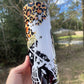 Lacrosse mom life mom bun 20oz skinny tumbler with cheetah print