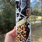 Lacrosse mom life mom bun 20oz skinny tumbler with cheetah print